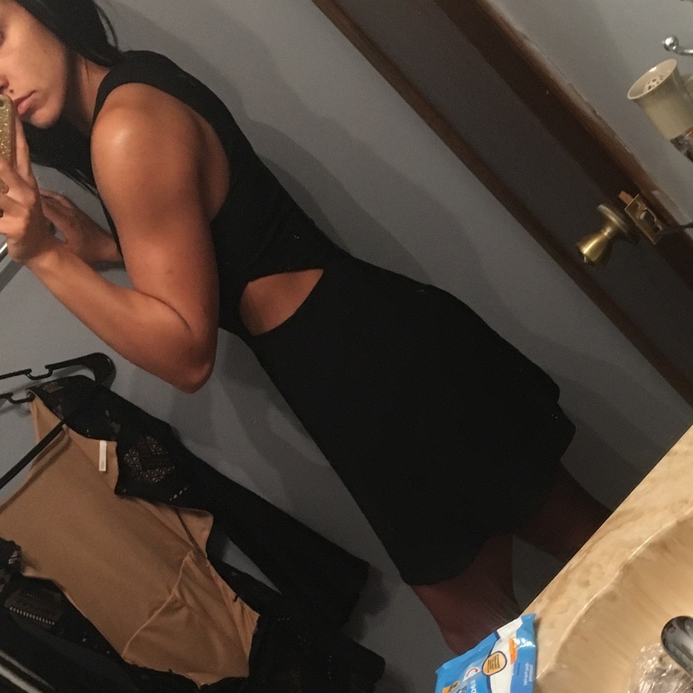 Black mini dress with cut outs